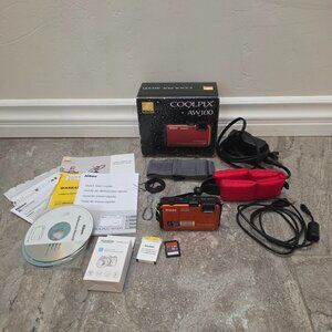 Nikon COOLPIX AW100 16.0MP Digital Camera Waterproof Bundle tested works
